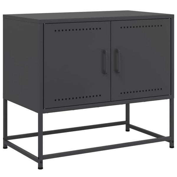 vidaXL Meuble TV noir 68,5x39x60,5 cm acier