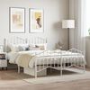 vidaXL Cadre de lit m&eacute;tal sans matelas et pied de lit blanc 140x190 cm
