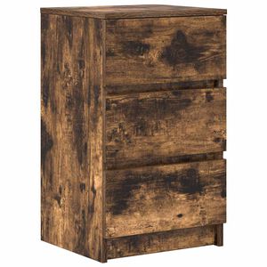 vidaXL Table de chevet avec 3 tiroirs ch&ecirc;ne fum&eacute; 39x35x65 cm