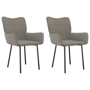vidaXL Chaises &agrave; manger lot de 2 Gris clair Velours