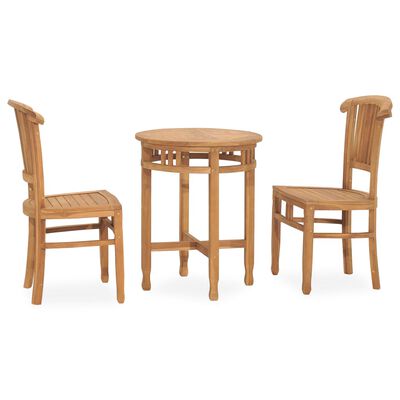 vidaXL Ensemble à manger de jardin 3 pcs Bois de teck solide