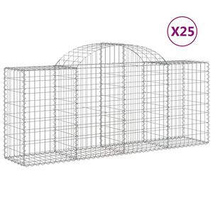 vidaXL Paniers &agrave; gabions arqu&eacute;s 25 pcs 200x50x80/100 cm Fer galvanis&eacute;
