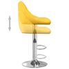 vidaXL Tabouret de bar Jaune moutarde Velours