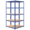 vidaXL &Eacute;tag&egrave;re d'angle &agrave; 5 niveaux Bleu Acier et bois d'ing&eacute;nierie