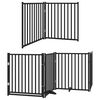 vidaXL Barri&egrave;re pour chien porte pliable 6 panneaux noir bois peuplier