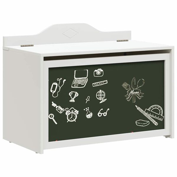 vidaXL Boîte à Jouets Blanc 73 x 33 x 55 cm Bois d'ingénierie