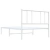 vidaXL Cadre de lit métal sans matelas avec tête de lit blanc 80x200cm