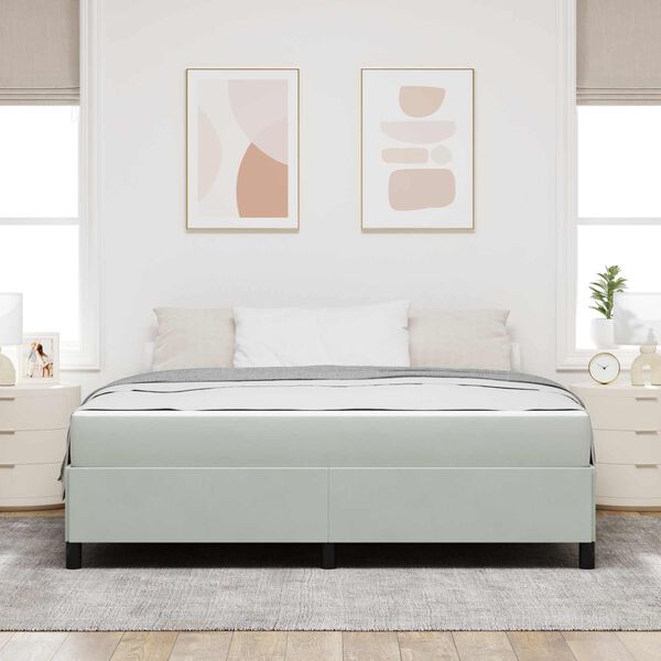 vidaXL Cadre de lit avec matelas Gris clair 180 x 200 cm tissu