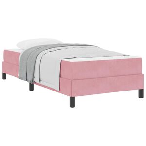 vidaXL Lit &agrave; ressorts avec matelas Rose 90 x 220 cm tissu