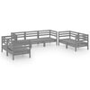 vidaXL Salon de jardin 7 pcs Gris Bois de pin massif