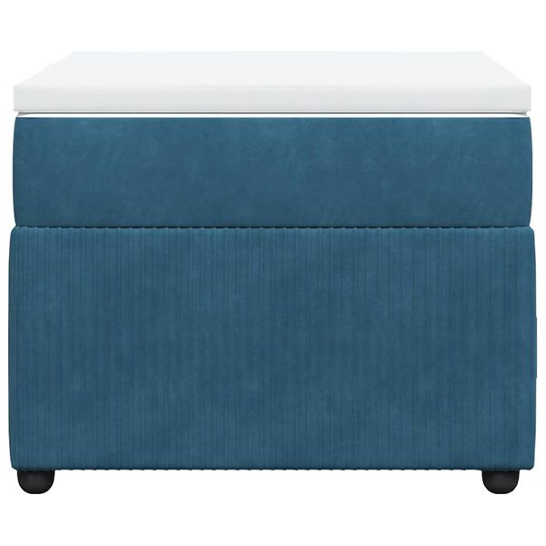 vidaXL Sommier &agrave; lattes de lit et matelas Bleu fonc&eacute; 80x200 cm Velours