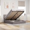 vidaXL Lit ottoman avec matelas et LED taupe 140x190 cm tissu