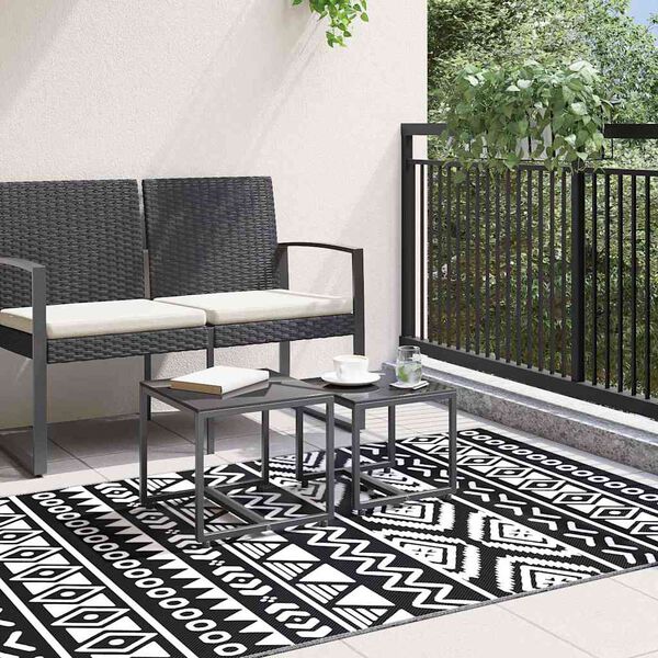 vidaXL Tapis d'ext&eacute;rieur ARAKIL Noir 120x180 cm PP