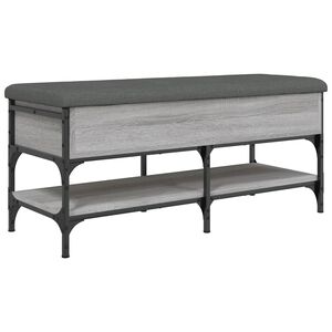 vidaXL Banc &agrave; chaussures sonoma gris 102x42x45 cm bois d'ing&eacute;nierie