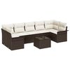 vidaXL Ensemble de canap&eacute; de jardin 8 pc Marron polyrotin