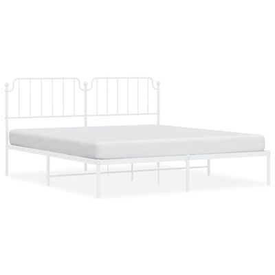 vidaXL Cadre de lit métal sans matelas et tête de lit blanc 183x213 cm