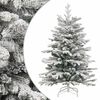 vidaXL Sapin de No&euml;l artificiel &agrave; charni&egrave;res avec neige floqu&eacute;e 150 cm