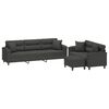 vidaXL Ensemble de canap&eacute;s 3 pcs coussins Gris fonc&eacute; Tissu microfibre