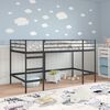 vidaXL Lit mezzanine pour enfants Noir 99,5 x 200 cm Acier
