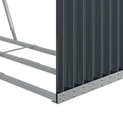 vidaXL Porte-bûches anthracite 120x45x210 cm acier galvanisé