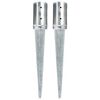 vidaXL Piquets au sol 2 pcs Argent&eacute; 8x61 cm Acier galvanis&eacute;
