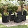 vidaXL Ensemble de salle &agrave; manger pour jardin 5 pcs Noir polyrotin