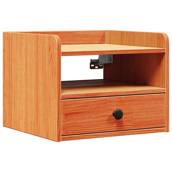 vidaXL Table de chevet Brun cire 38 x 36 x 29,5 cm Bois massif en pin