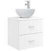 vidaXL Meuble lavabo mural Blanc 49,5 x 35 x 63 cm Bois d'ing&eacute;nierie