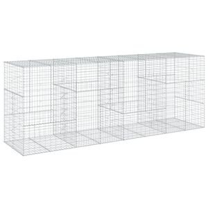 vidaXL Panier gabion avec couvercle 400x100x150 cm fer galvanis&eacute;