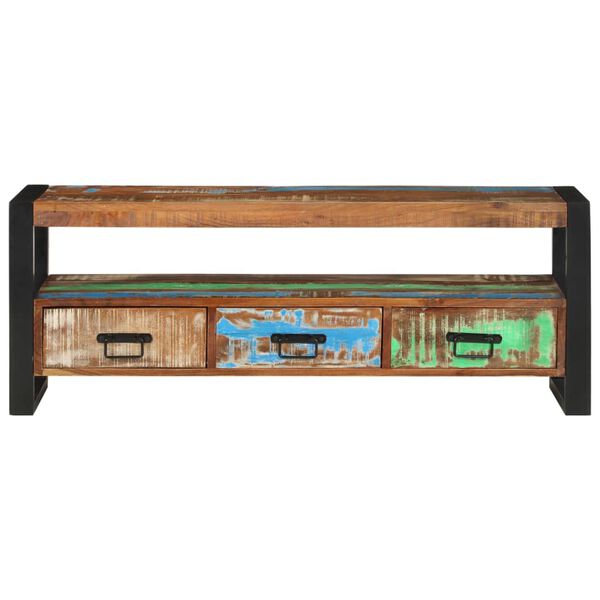 vidaXL Meuble TV 120x30x45 cm Bois massif de r&eacute;cup&eacute;ration