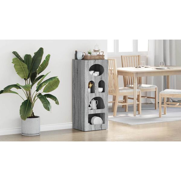 vidaXL Buffet Gris Sonoma 40 x 35 x 100,5 cm Bois d'ing&eacute;nierie