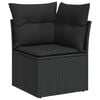 vidaXL Salon de jardin 8 pcs avec coussins noir r&eacute;sine tress&eacute;e
