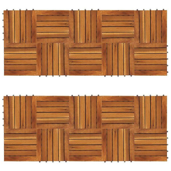 vidaXL Tuiles de terrasse mod&egrave;le vertical 30 x 30 cm acacia 20 pcs
