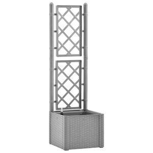 vidaXL Lit sur&eacute;lev&eacute; de jardin et treillis et syst&egrave;me d'arrosage Gris