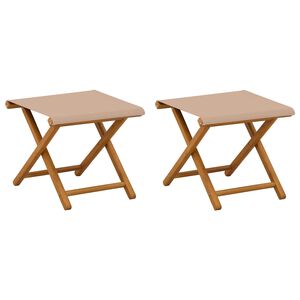 vidaXL Chaise Longue 2 pc Bois d'eucalyptus massif Taupe