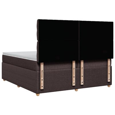 vidaXL Sommier à lattes de lit avec matelas Marron foncé 200x200 cm