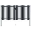 vidaXL Portail double en acier 300x150 cm anthracite