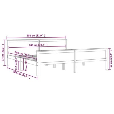 vidaXL Cadre de lit sans matelas bois massif de pin 200x200 cm