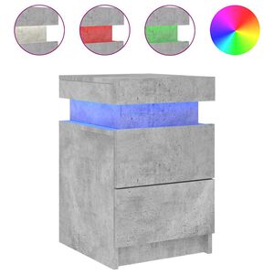 vidaXL Table de chevet avec lumi&egrave;res LED gris b&eacute;ton 35x39x55 cm