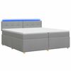 vidaXL Lit boxspring avec matelas Gris clair 200 x 200 cm Tissu