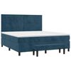 vidaXL Sommier &agrave; lattes de lit et matelas Bleu fonc&eacute; 160x200cm Velours