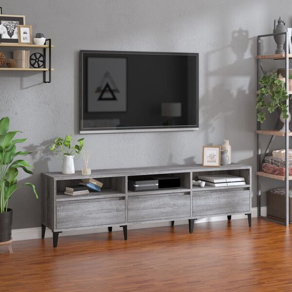 vidaXL Meuble TV sonoma gris 150x30x44,5 cm bois d'ing&eacute;nierie