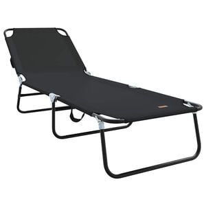 vidaXL Chaise longue pliante 1-personne Noir 56 x 189 x 87 cm tissu