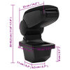 vidaXL Accoudoir de voiture noir 14x33x(30-45,5) cm ABS