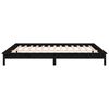 vidaXL Cadre de lit &agrave; LED sans matelas noir 140x190 cm bois massif
