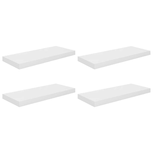 vidaXL &Eacute;tag&egrave;re murale flottante 4 pcs Blanc brillant 60x23,5x3,8cm MDF