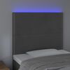 vidaXL T&ecirc;te de lit &agrave; LED Gris fonc&eacute; 90x5x118/128 cm Velours