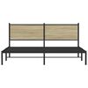 vidaXL Cadre de lit en m&eacute;tal sans matelas ch&ecirc;ne sonoma 160x200 cm