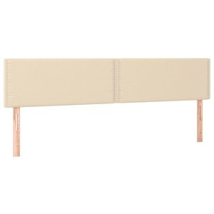 vidaXL T&ecirc;tes de lit Cr&egrave;me 180x5x78/88 cm Tissu