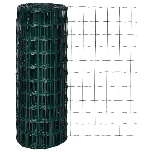 vidaXL Cl&ocirc;ture euro Acier 10 x 1,0 m Vert